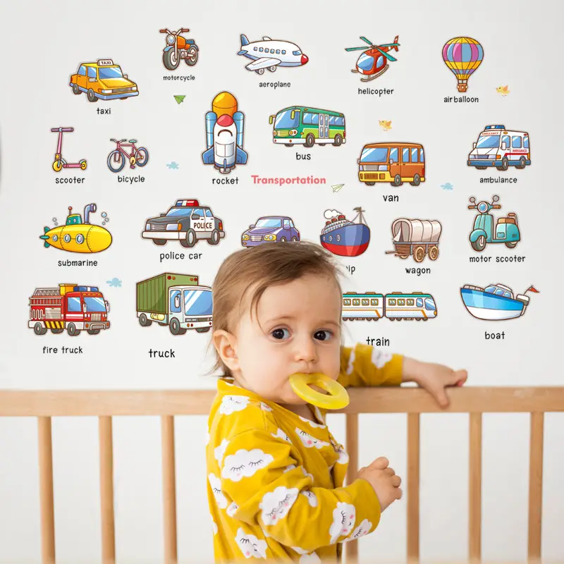 Self-adhesive Cartoon Car Wall Stickers for Kids Bedroom - Image 4