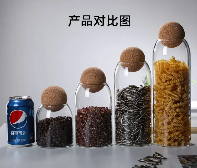 Glass Storage Jar with Cork Seal for Kitchen Grains & Dried Fruits — feature 10