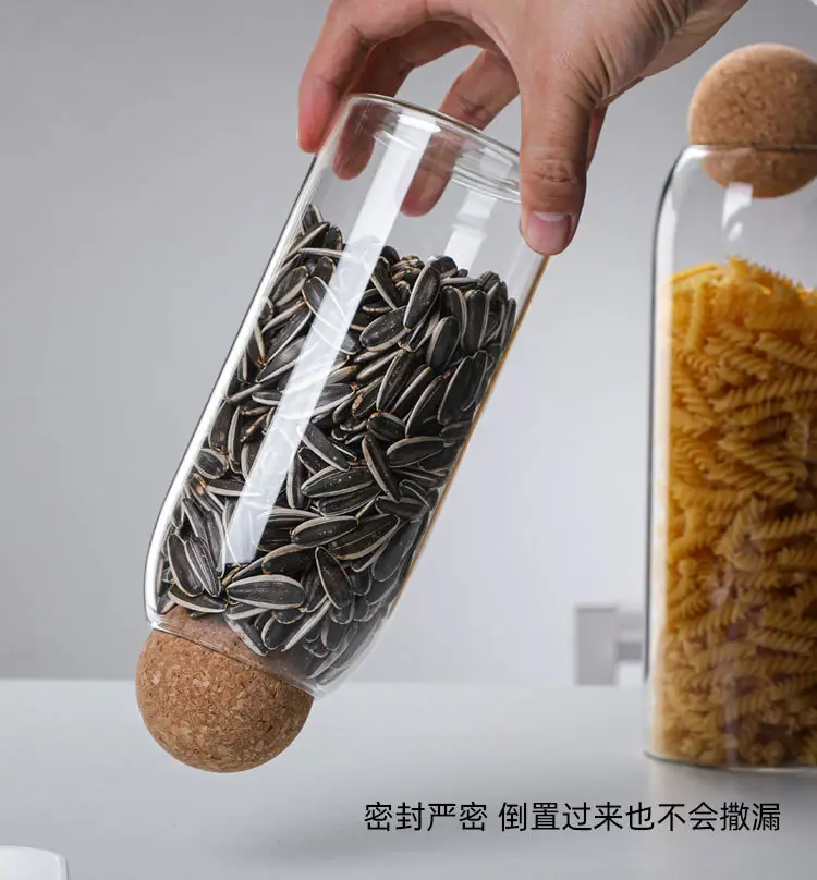 Glass Storage Jar with Cork Seal for Kitchen Grains & Dried Fruits — feature 11
