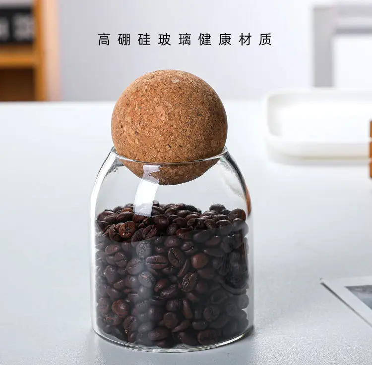 Glass Storage Jar with Cork Seal for Kitchen Grains & Dried Fruits — feature 3