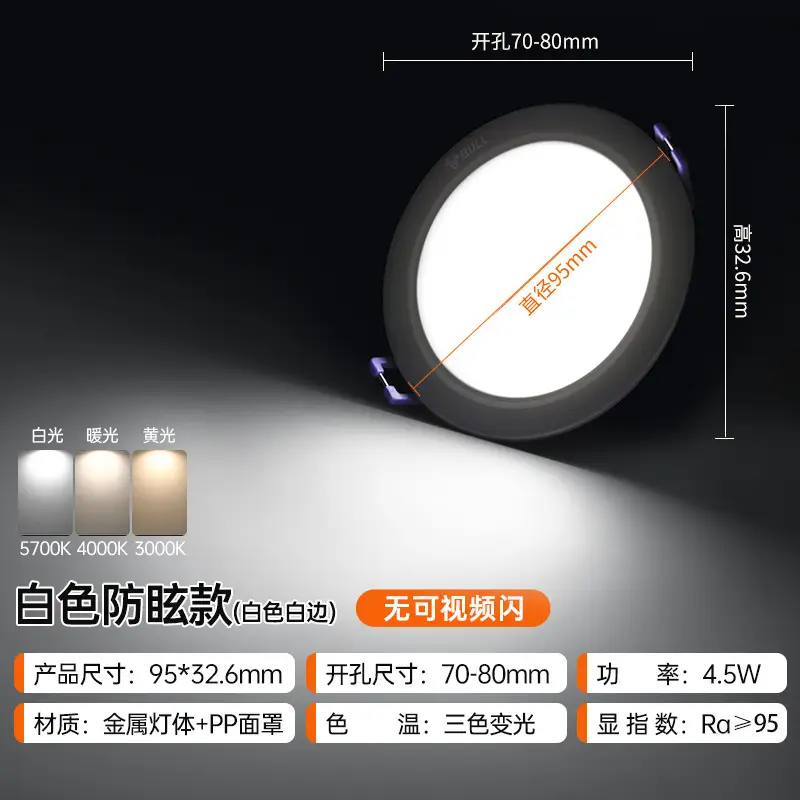 Bull Downlight 75cm Hole LED White 4.5W - Image 29