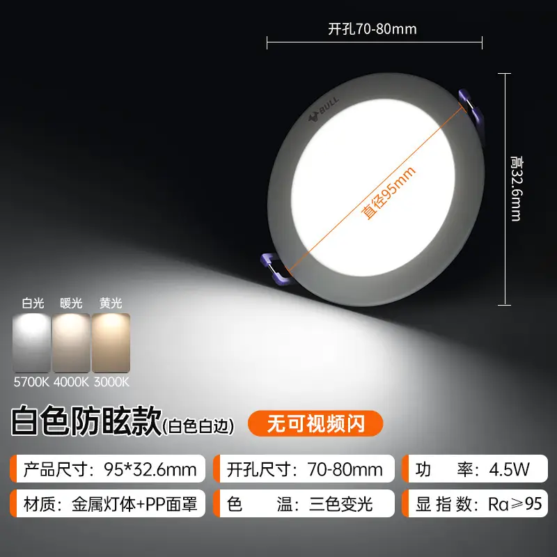 Bull Downlight 75cm Hole LED White 4.5W - Image 30