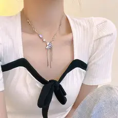 Pink Heart Diamond Necklace for Women Elegant 2024 — feature 2