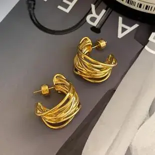 Golden Floral Stone Earrings for Women — feature 2
