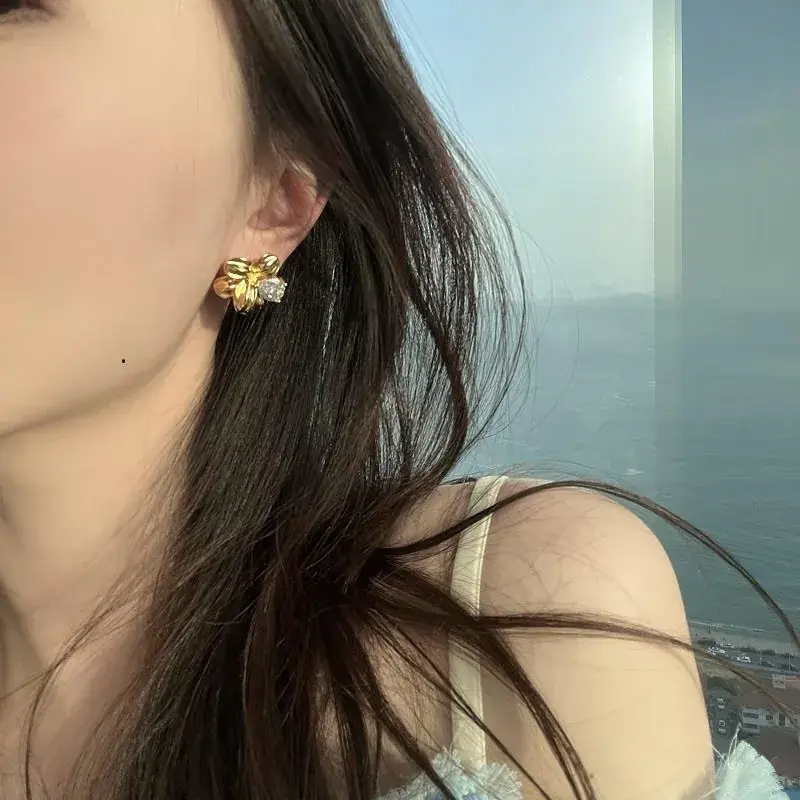 Golden Floral Stone Earrings for Women — feature 43