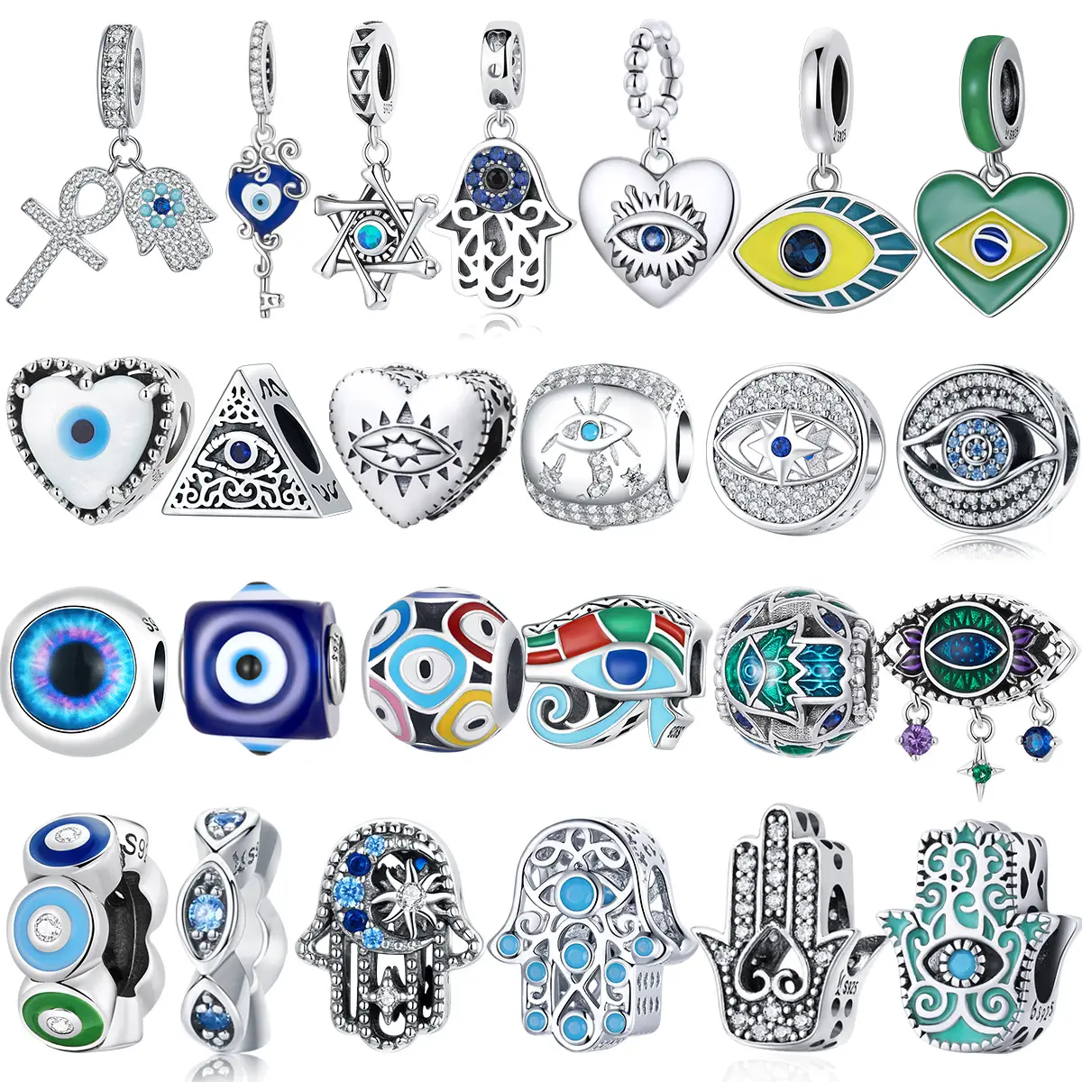 Sterling Silver Devil's Eye Beaded Bracelet with Oil Eye Beads — feature 3