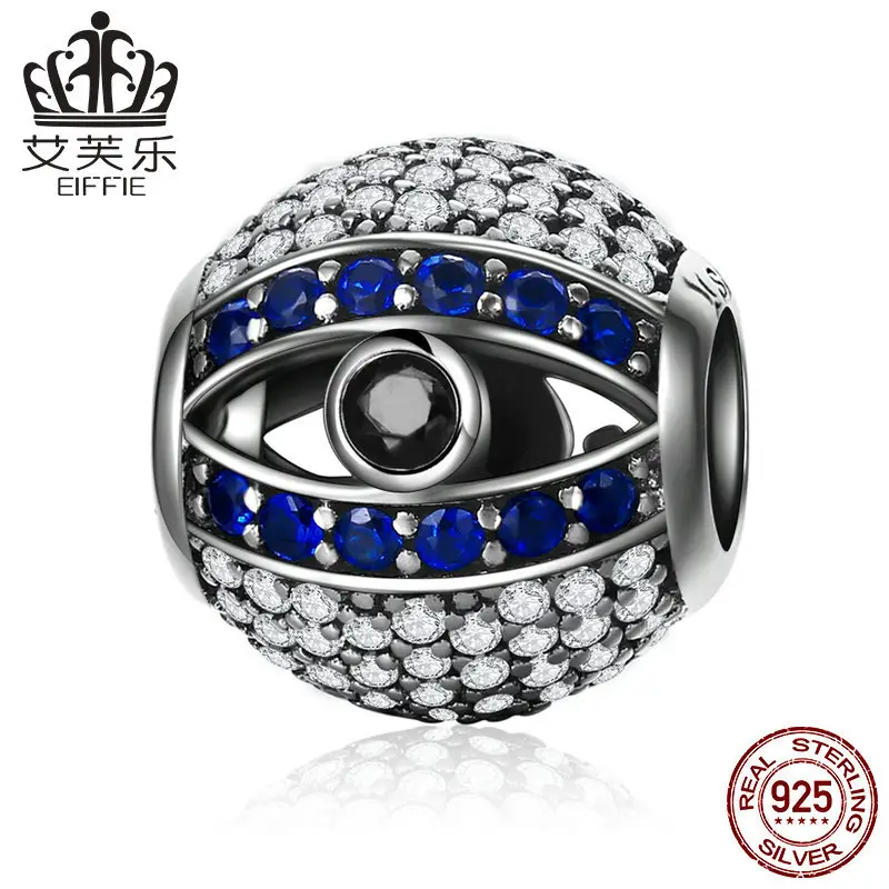 Sterling Silver Devil's Eye Beaded Bracelet with Oil Eye Beads — feature 9
