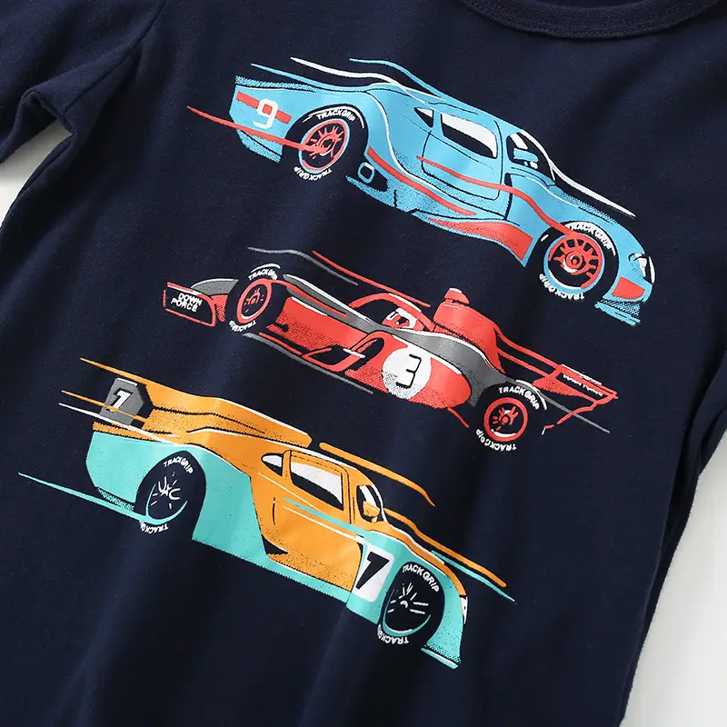 Men's Navy Blue Cotton T-Shirt Long Sleeve Spring Autumn - Image 3