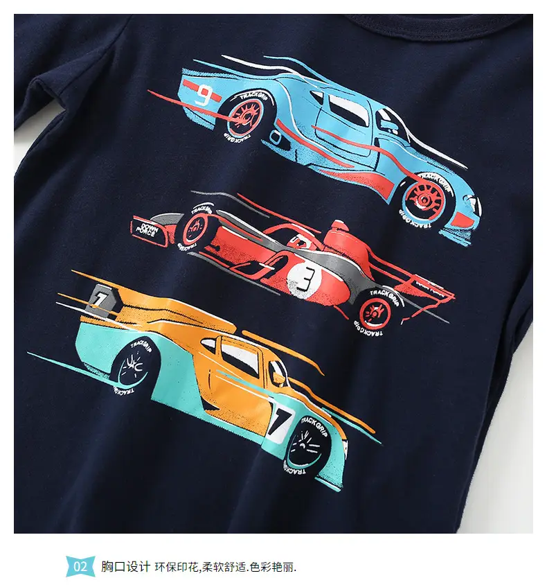 Men's Navy Blue Cotton T-Shirt Long Sleeve Spring Autumn — feature 7