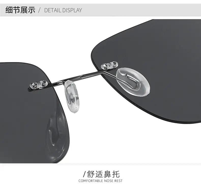 Men's Square Polarized Sunglasses Titanium Alloy Black — feature 14