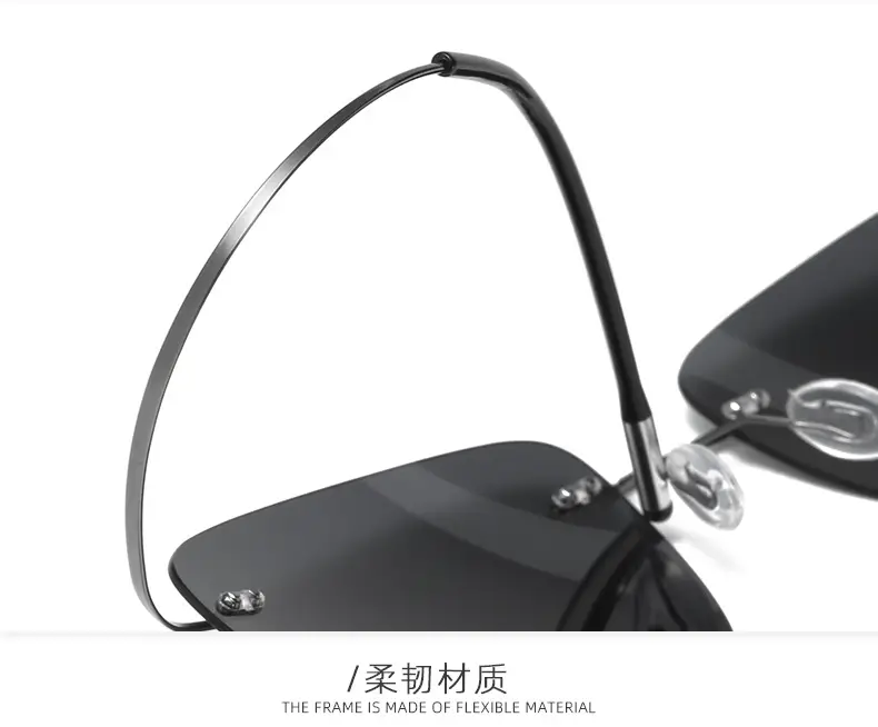 Men's Square Polarized Sunglasses Titanium Alloy Black — feature 15