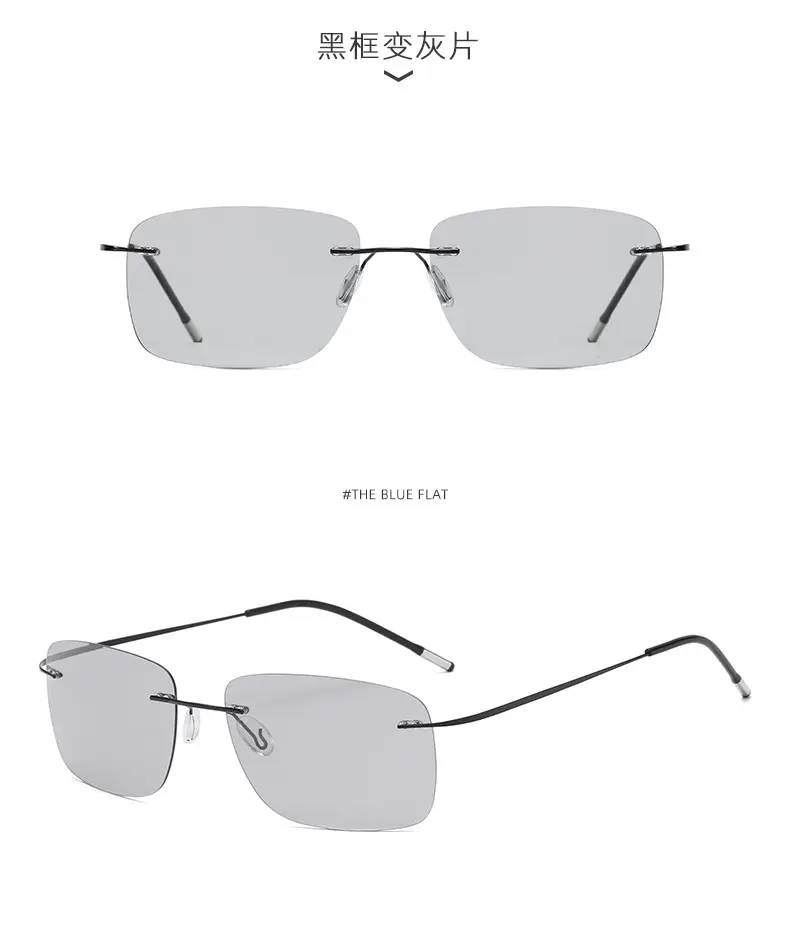 Men's Square Polarized Sunglasses Titanium Alloy Black — feature 18