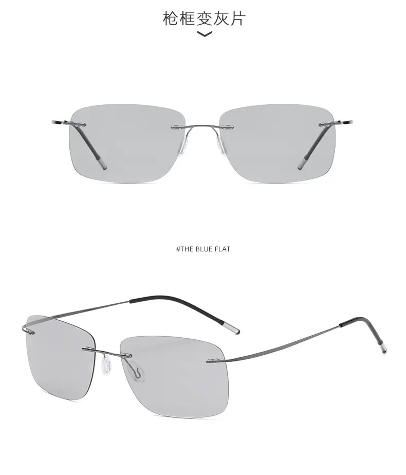 Men's Square Polarized Sunglasses Titanium Alloy Black — feature 20