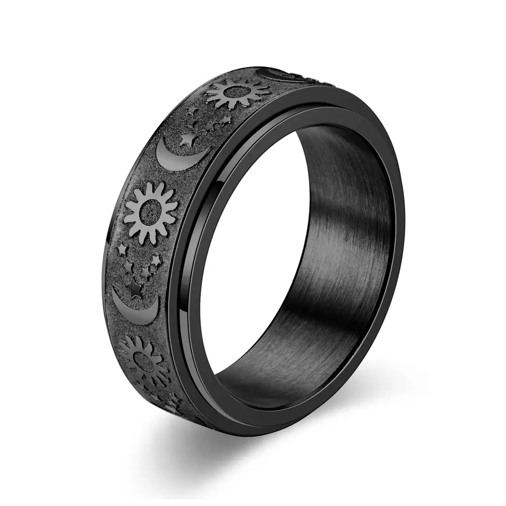 Titanium Steel Cast Ring Rotatable Decompression Hand Jewelry - Image 9