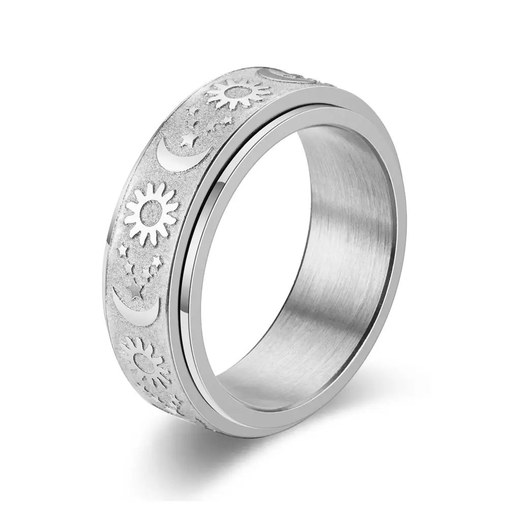 Titanium Steel Cast Ring Rotatable Decompression Hand Jewelry - Image 4