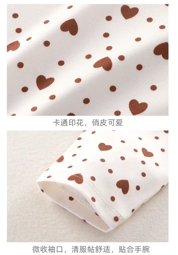 Children's Velvet Pajamas Set White Blue Heart Print — feature 19