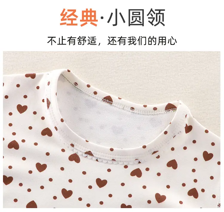 Children's Velvet Pajamas Set White Blue Heart Print — feature 3