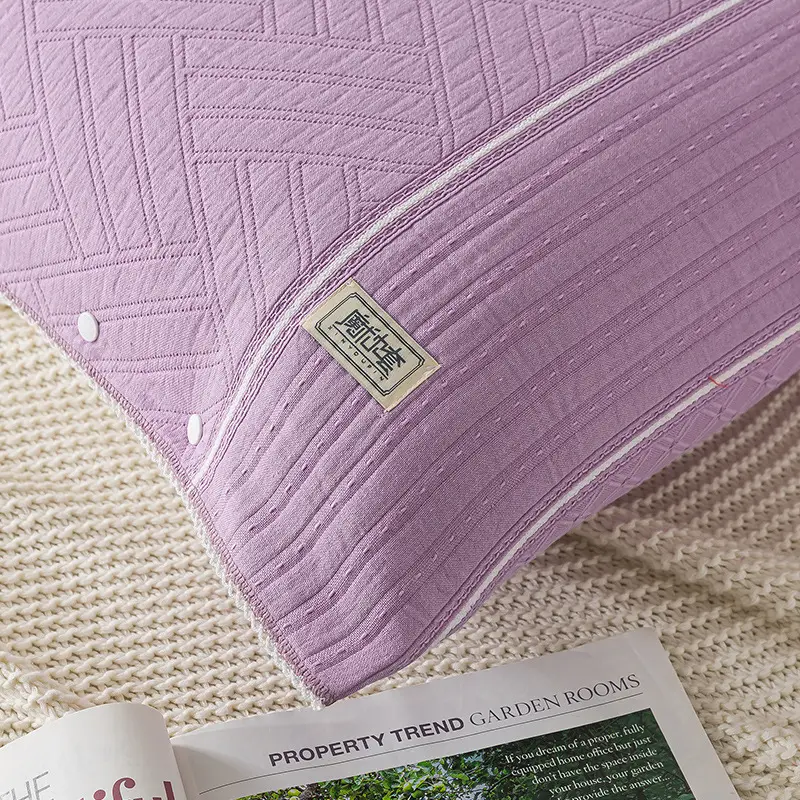 Cotton Gauze Pillowcase Purple Snap-Fixed All-Season - Image 22