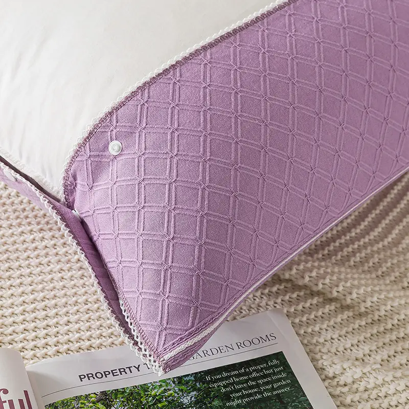 Cotton Gauze Pillowcase Purple Snap-Fixed All-Season - Image 23