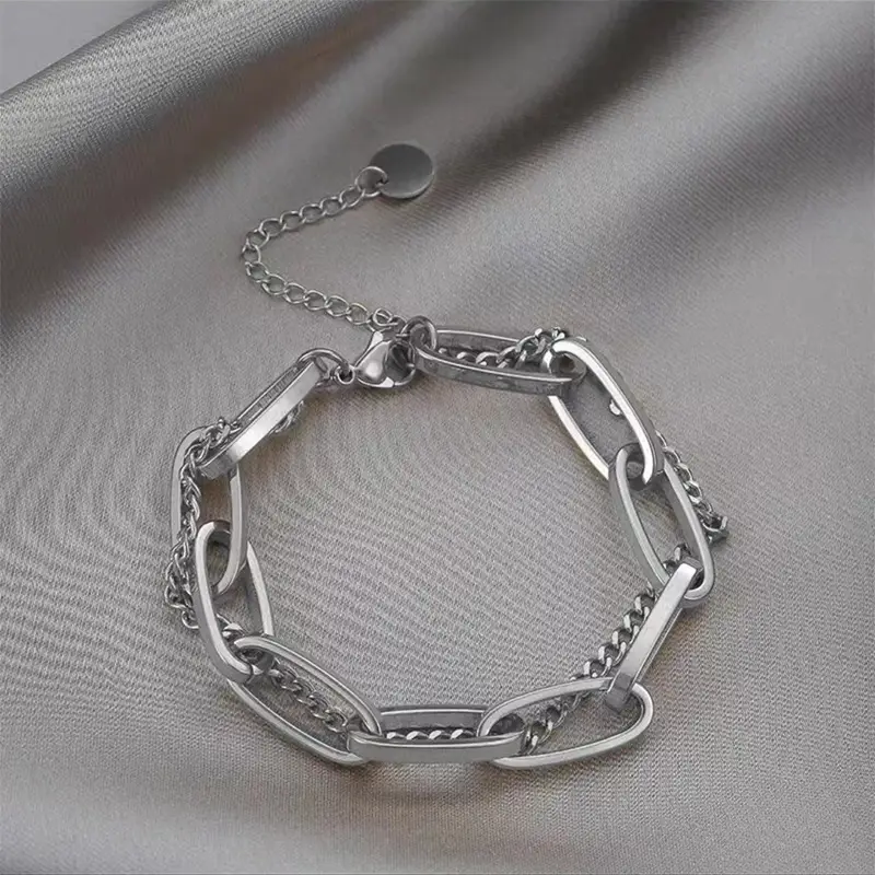 Titanium Steel Gold Chain Pendant Bracelet for Women - Image 2