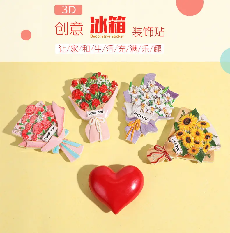 3D Resin Bouquet Magnet for Refrigerator Decor — feature 14