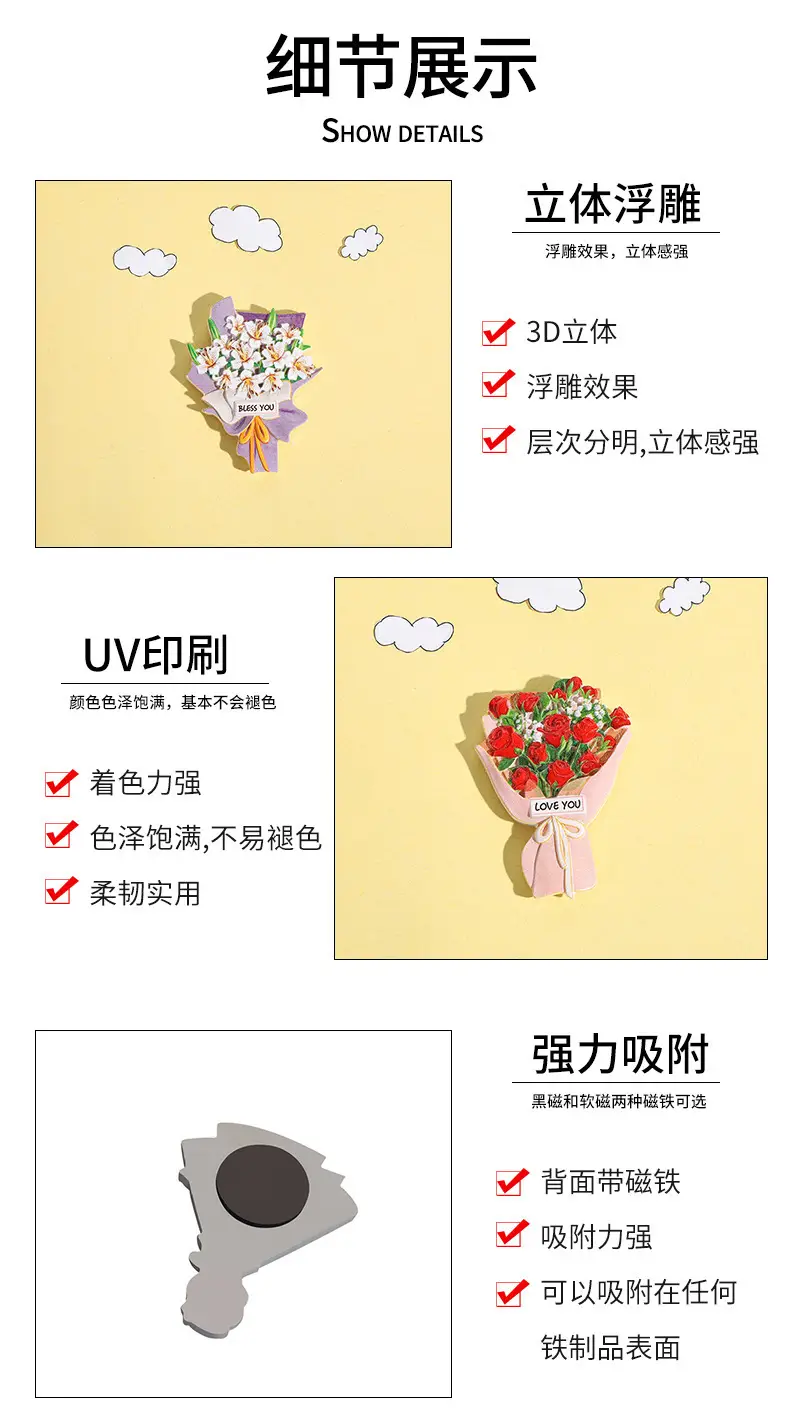 3D Resin Bouquet Magnet for Refrigerator Decor — feature 16