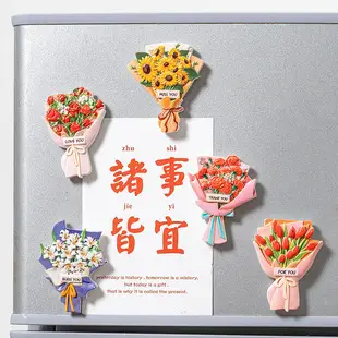 3D Resin Bouquet Magnet for Refrigerator Decor — feature 3