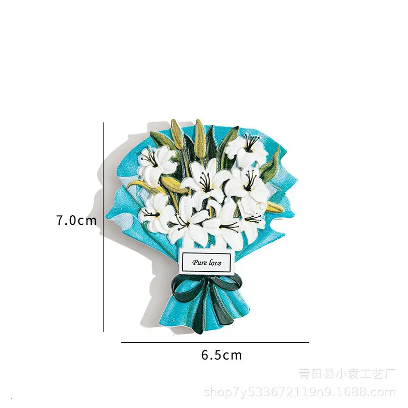 3D Resin Bouquet Magnet for Refrigerator Decor - Image 2