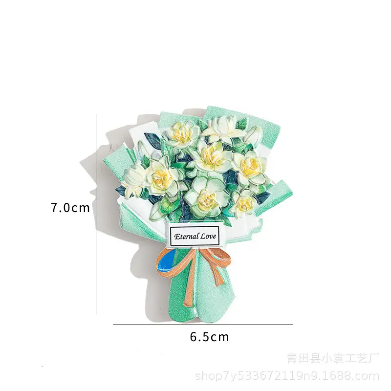 3D Resin Bouquet Magnet for Refrigerator Decor - Image 3