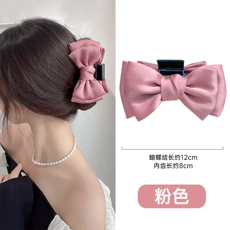 Black Velvet Bow Hairpin with Pearl Embellishment - Image 5