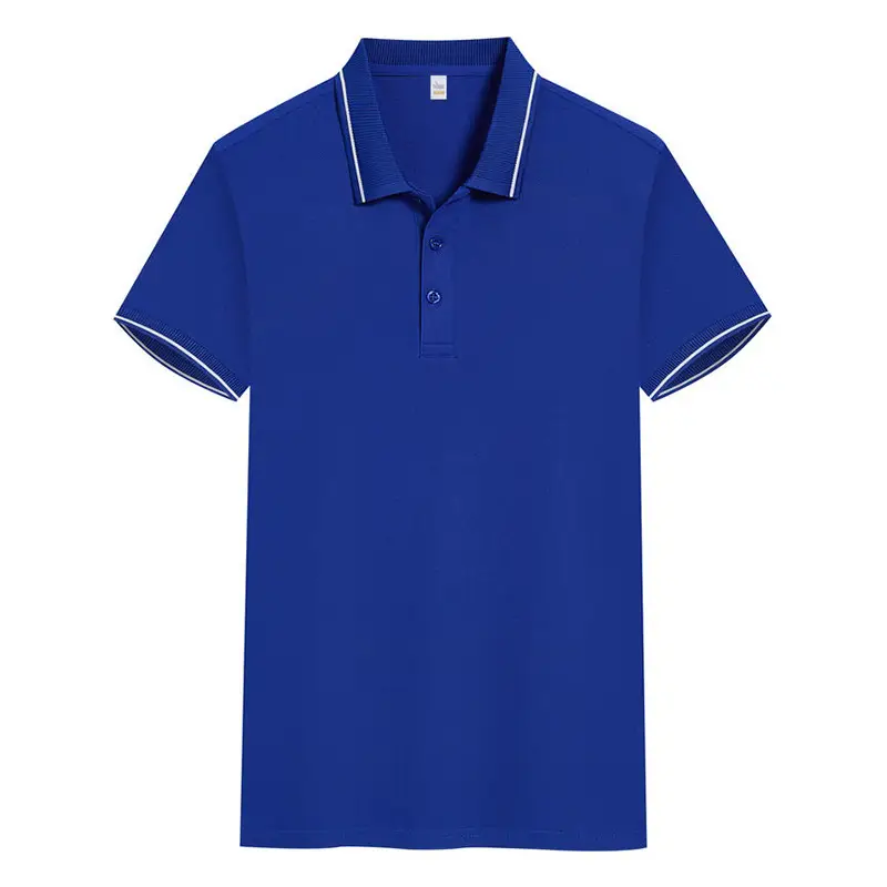 Light Blue Polo Shirt with White Trim for Men - Image 10