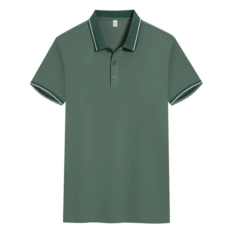 Light Blue Polo Shirt with White Trim for Men - Image 11
