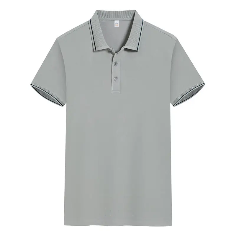 Light Blue Polo Shirt with White Trim for Men - Image 14
