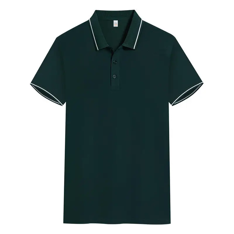 Light Blue Polo Shirt with White Trim for Men - Image 8