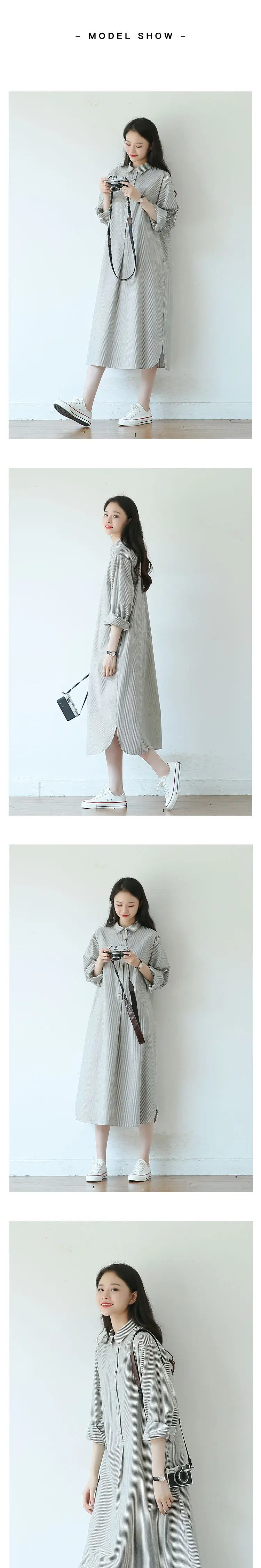 2025 Autumn Loose A-Line Striped Shirt Dress for Women — feature 4