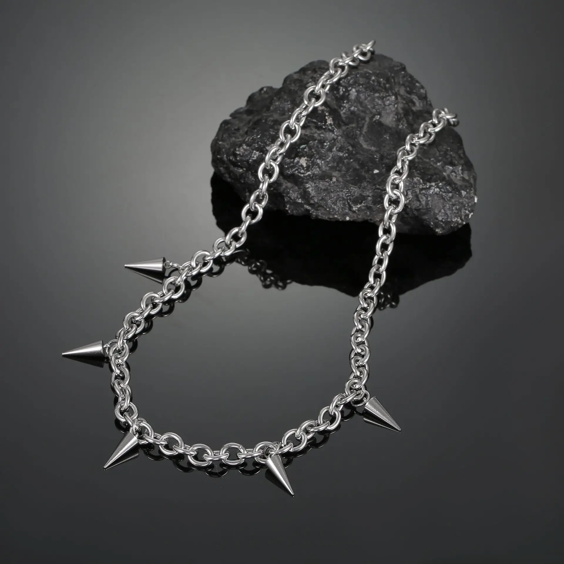 Men's Titanium Steel Tassel Necklace Punk Hip-hop Luxury Collar — feature 4