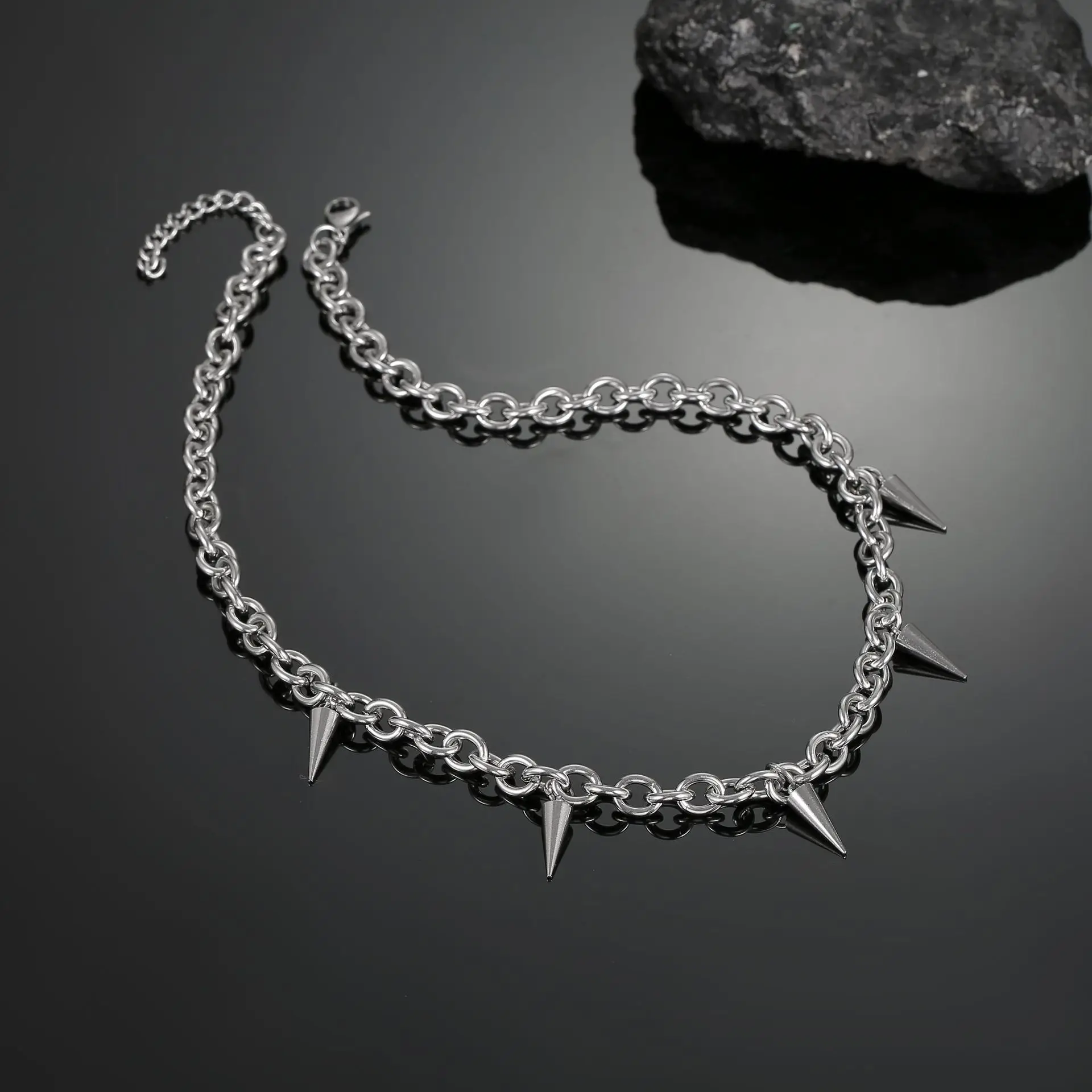 Men's Titanium Steel Tassel Necklace Punk Hip-hop Luxury Collar — feature 5