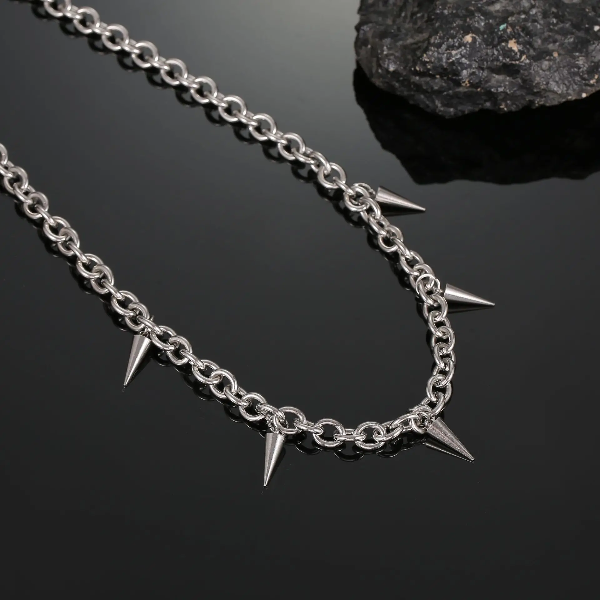 Men's Titanium Steel Tassel Necklace Punk Hip-hop Luxury Collar — feature 6