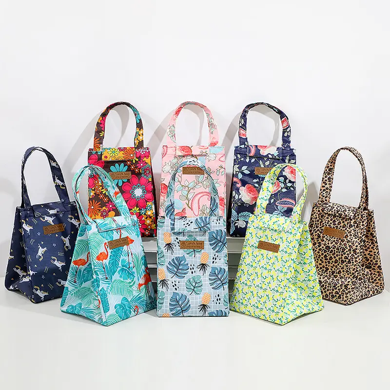 Pink Floral Insulated Lunch Box Bag for Women - Image 13