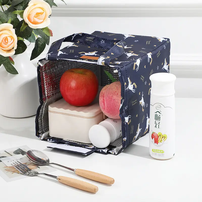 Pink Floral Insulated Lunch Box Bag for Women - Image 14