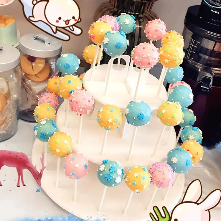 Three-Layer White Cake Stand with Handle - Image 3
