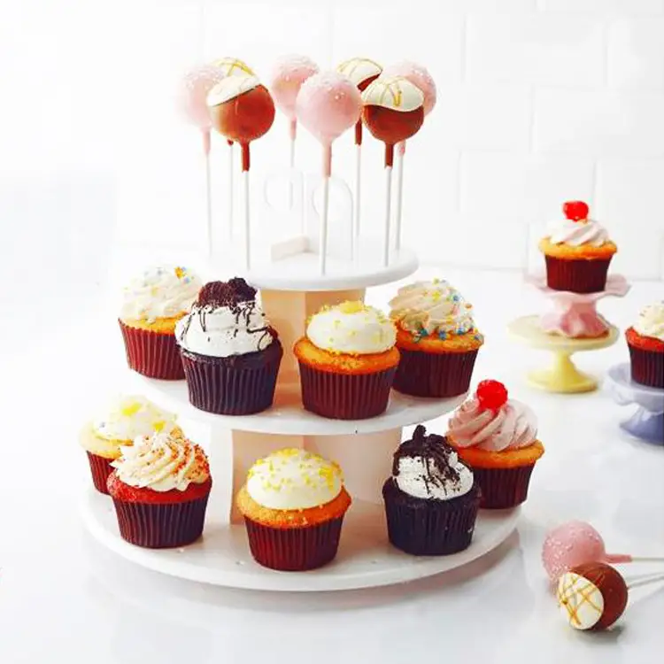Three-Layer White Cake Stand with Handle - Image 5