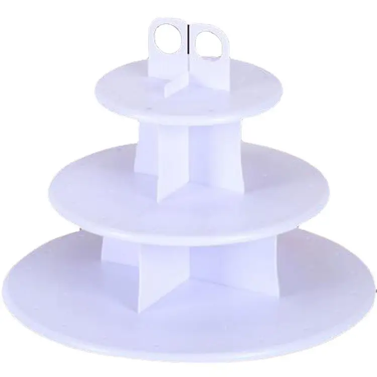 Three-Layer White Cake Stand with Handle - Image 6