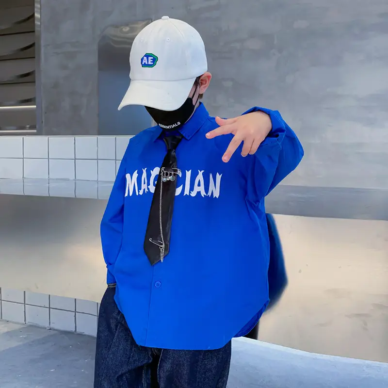 Kids Korean Style Mask Shirt Large Autumn 2024