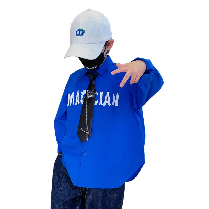 Kids Korean Style Mask Shirt Large Autumn 2024