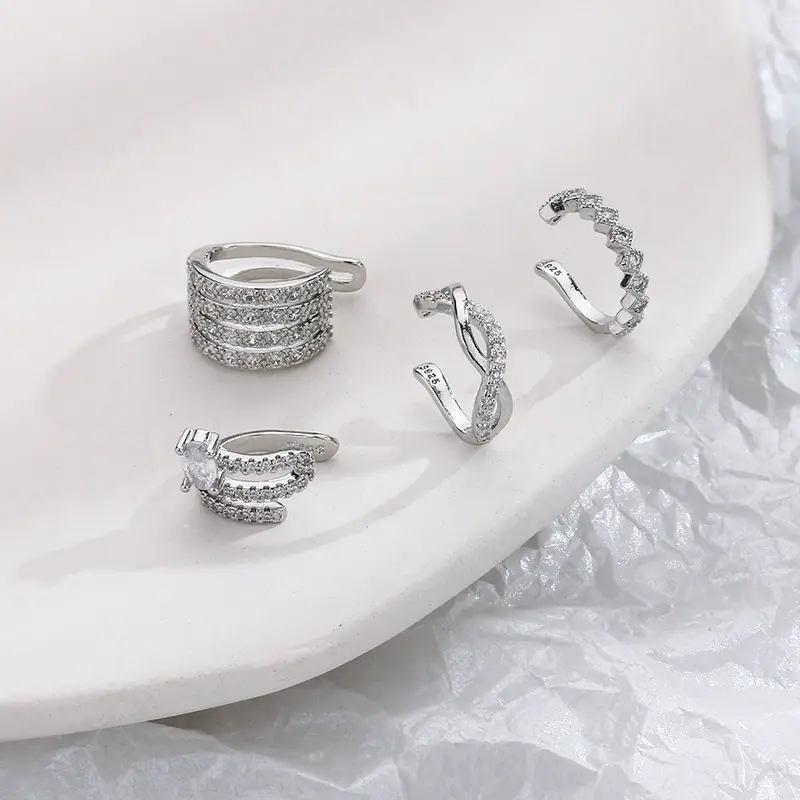 Ancient Cat Ning Ear Clip Multi Layer Geometry