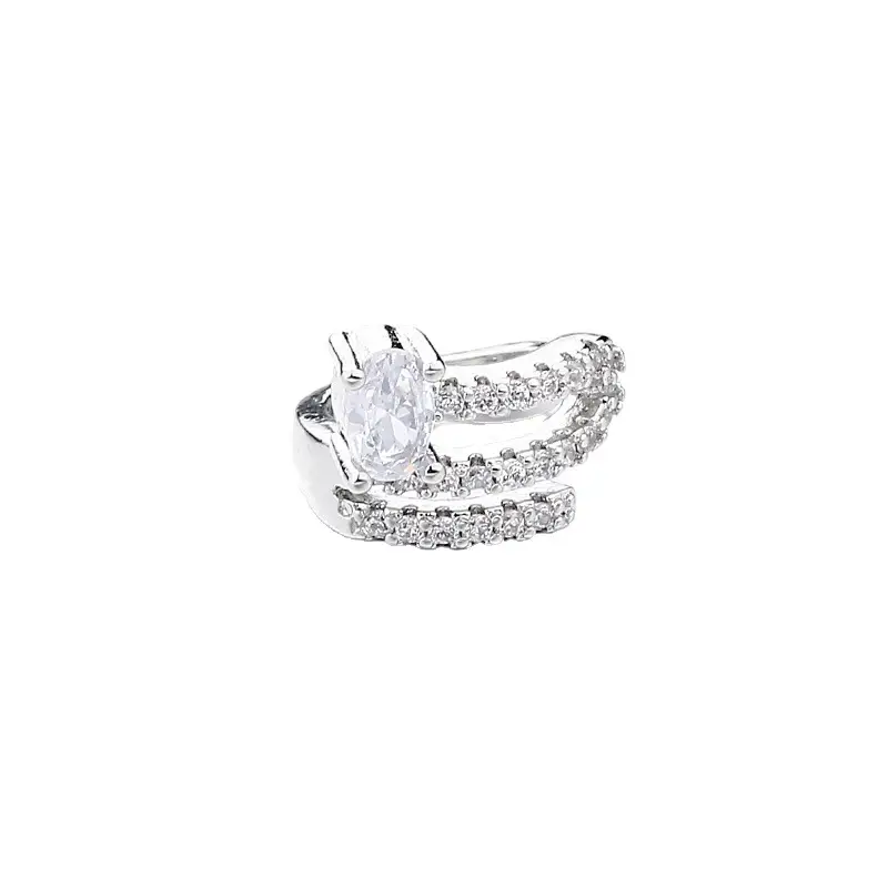 Ancient Cat Ning Ear Clip Multi Layer Geometry