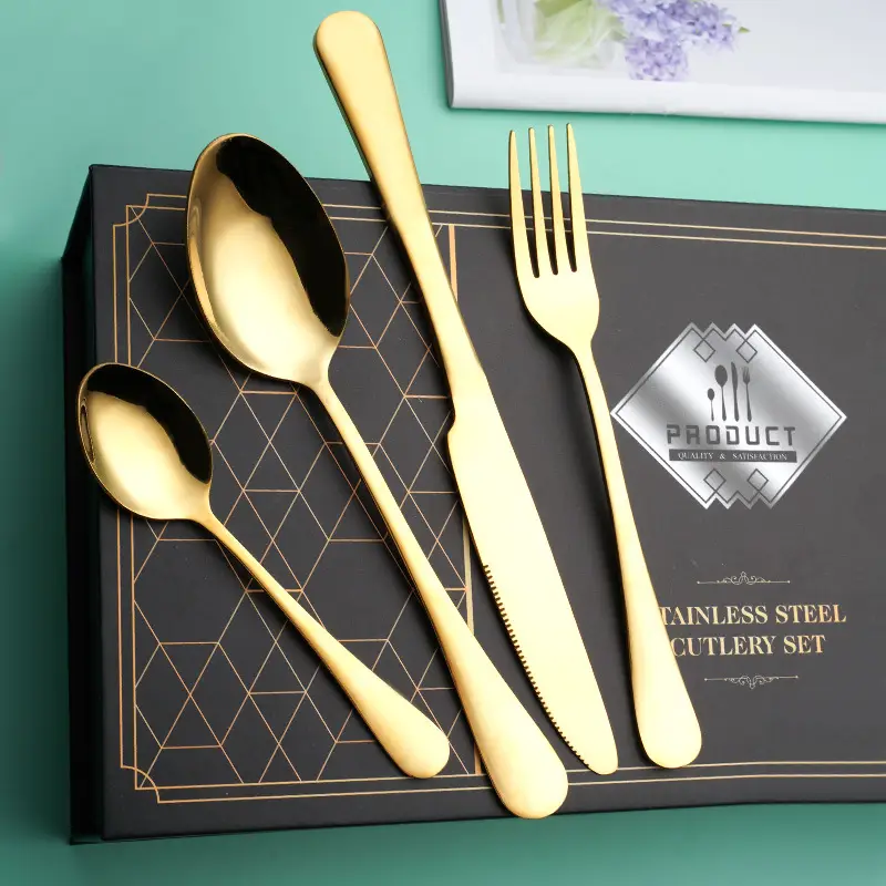 1010 Super Dazzling Steak Knife Dessert Spoon Set - Image 7