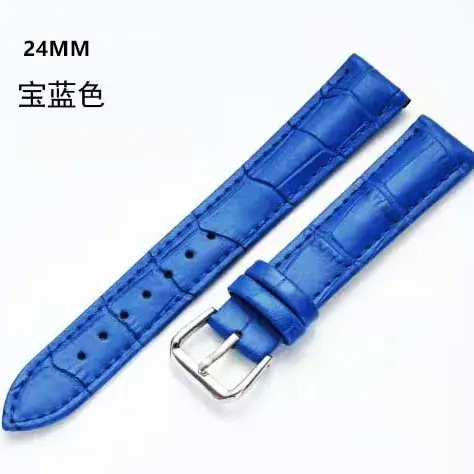 Blue Croc Leather Watch Strap 10-24mm Rose Gold Silver - Image 4