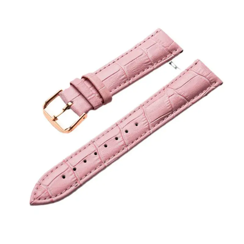 Blue Croc Leather Watch Strap 10-24mm Rose Gold Silver - Image 5